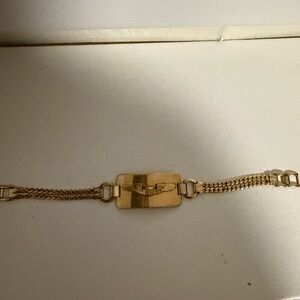 Gold Chain Bracelet Peerless 1-40 10K RGP Eagle Emblem